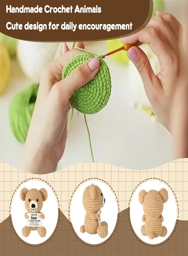 VZZNN 5PCS Positive Crochet Animal Gifts - Inspirational Emotional Support Crochet Animals Handmade Funny Sloth Motivational Knitted Gifts for Women, Men, Birthday, Christmas, Encouragement - Image 3